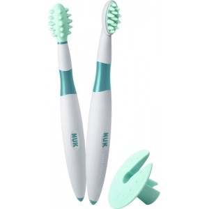 Σετ εκπαιδευτικών οδοντοβουρτσών 2τμχ πράσινη Nuk Σετ εκπαιδευτικών οδοντοβουρτσών 2τμχ πράσινη Nuk