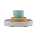 Σετ Φαγητού Σιλικόνης Elphee  Γκρι - Μουσταρδί - Μπλε Done by Deer