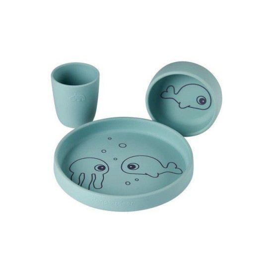 Σετ Φαγητού Σιλικόνης Sea Friends Blue Done By Deer