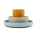 Σετ Φαγητού Σιλικόνης Stick & Stay Deer Friends Mustard - Sand - Blue Done by Deer