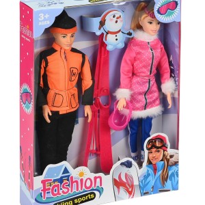 Σετ Κούκλες Ζευγάρι Σκι 30cm Martin Toys