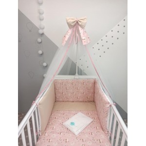 Σετ Κούνιας 10τμχ Giraffe Ροζ Φούντο Baby Star Σετ Κούνιας 10τμχ Giraffe Ροζ Φούντο Baby Star