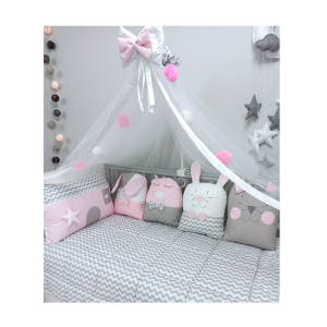 Σετ Κούνιας 3τμχ Sugar Family Ροζ Baby Star Σετ Κούνιας 3τμχ Sugar Family Ροζ Baby Star