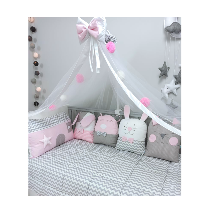 Σετ Κούνιας 3τμχ Sugar Family Ροζ Baby Star Σετ Κούνιας 3τμχ Sugar Family Ροζ Baby Star