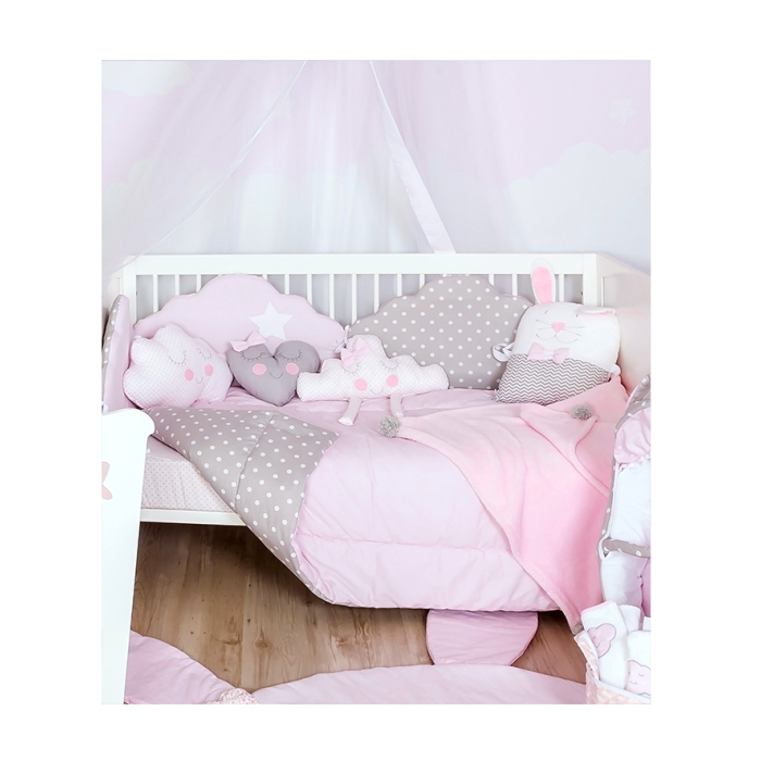 Σετ Κούνιας 3τμχ Σύννεφο Ροζ Baby Star Σετ Κούνιας 3τμχ Σύννεφο Ροζ Baby Star