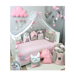 Σετ Κούνιας 3τμχ Tiny Friends Ροζ Baby Star Σετ Κούνιας 3τμχ Tiny Friends Ροζ Baby Star