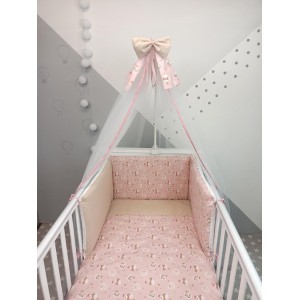 Σετ Κούνιας 6τμχ Εμπριμέ Giraffe Ροζ Φόντο Baby Star Σετ Κούνιας 6τμχ Εμπριμέ Giraffe Ροζ Φόντο Baby Star