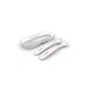 Σετ Κουτάλι Και Πιρούνι Σε Θήκη 8477 Ροζ Nuvita