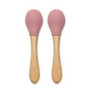 Σετ Κουτάλια Σιλικόνης Και Μπαμπού Natural Deep Pink Lorelli