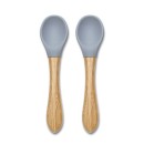 Σετ Κουτάλια Σιλικόνης Και Μπαμπού Natural Grey Lorelli