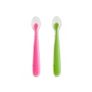 Σετ Κουτάλια Σιλικόνης Gentle Weaning Ροζ- Πράσινο 2τμχ Munchkin