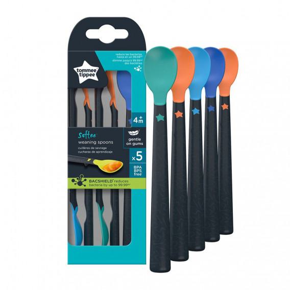 Σετ Μαλακά Κουτάλια Με Αντιβακτηριακή Επίστρωση 5τμχ 4m+ Tommee Tippee