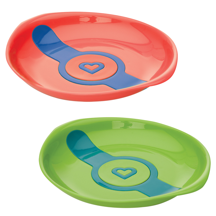 Σετ Πιάτων με Ένδειξη Θερμότητας Πράσινο - Πορτοκαλί 2τμχ Munchkin