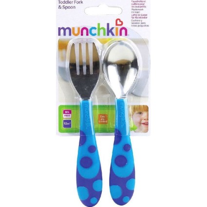 Σετ Πιρούνι Και Κουτάλι 12m+ Μπλέ Munchkin Σετ Πιρούνι Και Κουτάλι 12m+ Μπλέ Munchkin