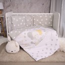 Σετ Προίκας Μωρού Για Κούνια  Smile Elephant Grey Stars 60/120 Lorelli