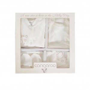 Σετ Ρούχων Νεογέννητου Milky Way Λευκό-Μπεζ 6 τμχ Cangaroo Σετ Ρούχων Νεογέννητου Milky Way Λευκό-Μπεζ 6 τμχ Cangaroo