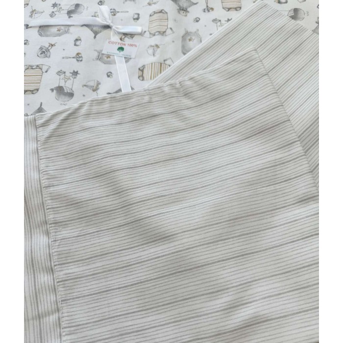 Σετ Σεντόνια Λίκνου 3τμχ Γκρι Figlio Bino