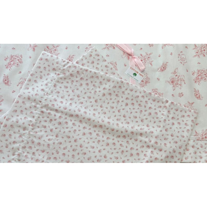 Σετ Σεντόνια Λίκνου 3τμχ Ροζ Figlio Bino