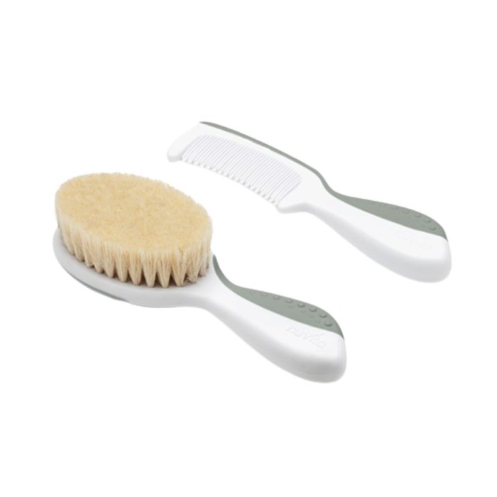 Σετ Βρεφική Βούρτσα και Χτένα 1137 Sage Green Nuvita