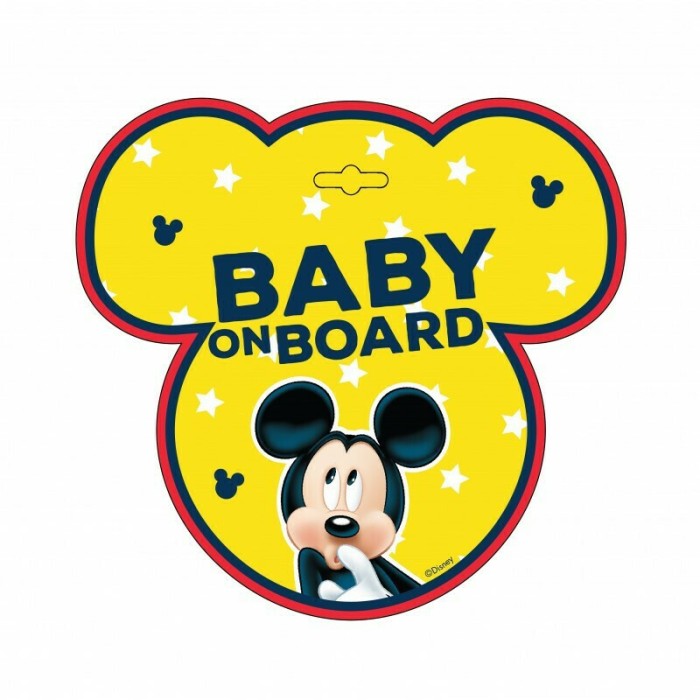 Σήμα Baby on Board με Βεντούζα Mickey Mouse FreeOn