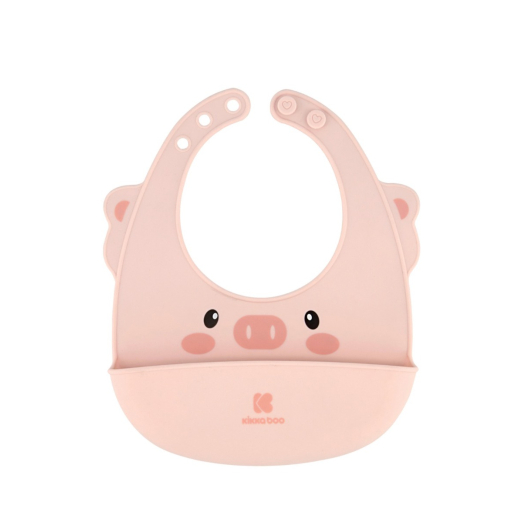 Σαλιάρα Σιλικόνης Ροζ Kikka Boo