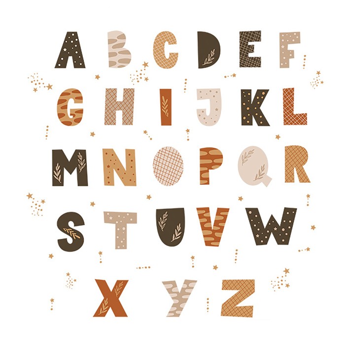 Sipo Αυτοκόλλητα Τοίχου Boho Alphabet