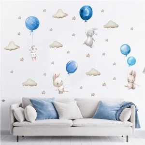 Sipo Αυτοκόλλητα Τοίχου Bunny Balloons Blue