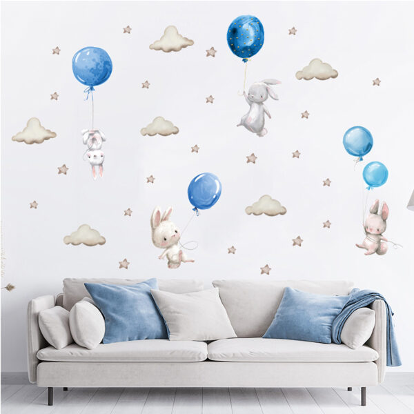 Sipo Αυτοκόλλητα Τοίχου Bunny Balloons Blue