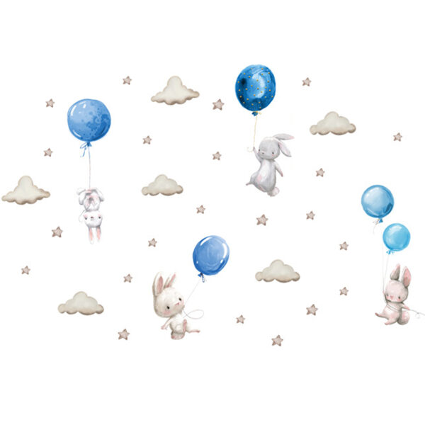 Sipo Αυτοκόλλητα Τοίχου Bunny Balloons Blue