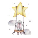 Sipo Αυτοκόλλητα Τοίχου Bunny On Swing