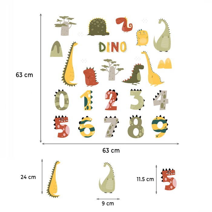 Sipo Αυτοκόλλητα Τοίχου Dino Numbers Sipo Αυτοκόλλητα Τοίχου Dino Numbers