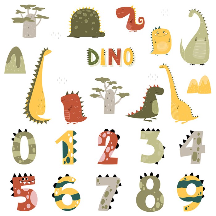 Sipo Αυτοκόλλητα Τοίχου Dino Numbers Sipo Αυτοκόλλητα Τοίχου Dino Numbers