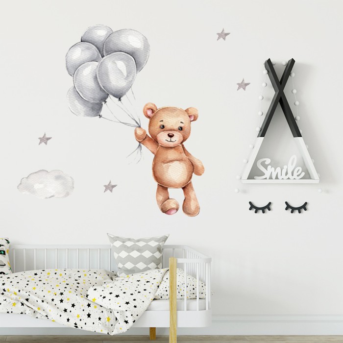 Sipo Αυτοκόλλητα Τοίχου Teddy Bear With Balloons