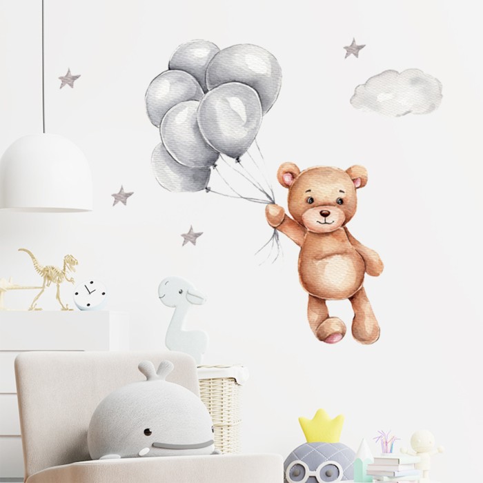 Sipo Αυτοκόλλητα Τοίχου Teddy Bear With Balloons