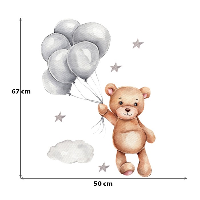 Sipo Αυτοκόλλητα Τοίχου Teddy Bear With Balloons