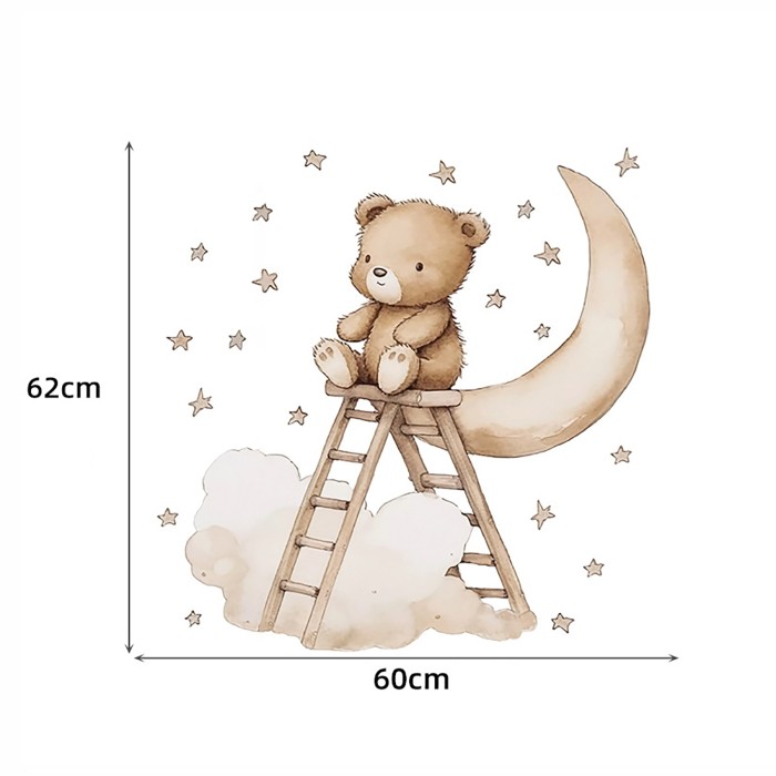 Sipo Αυτοκόλλητα Τοίχου Teddy bear on a ladder