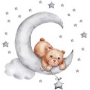 Sipo Αυτοκόλλητα Τοίχου Teddy Bear Moon