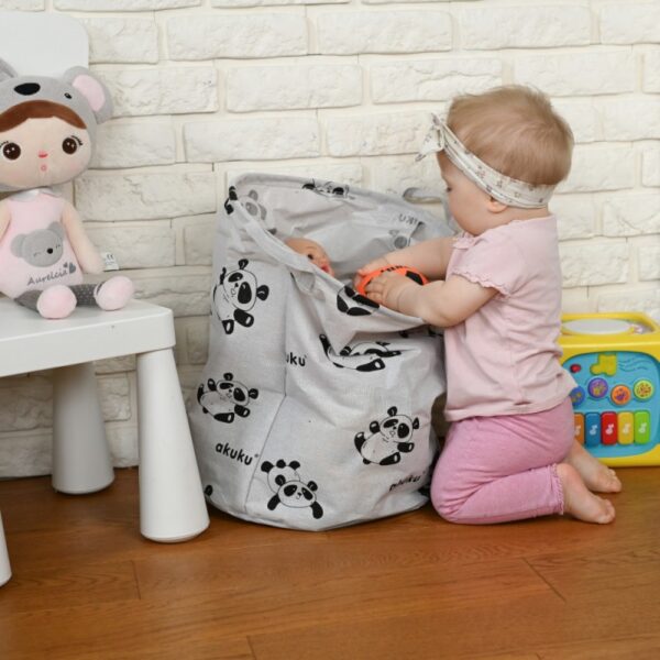 Αναδιπλούμενο Καλάθι Για Παιχνίδια Panda Akuku Αναδιπλούμενο Καλάθι Για Παιχνίδια Panda Akuku
