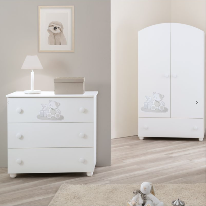 Συρταριέρα  Lulu χρώμα bianco/tortora PALI