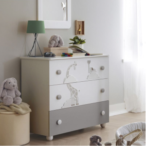 Συρταριέρα  Savana  bianco/grigio PALI