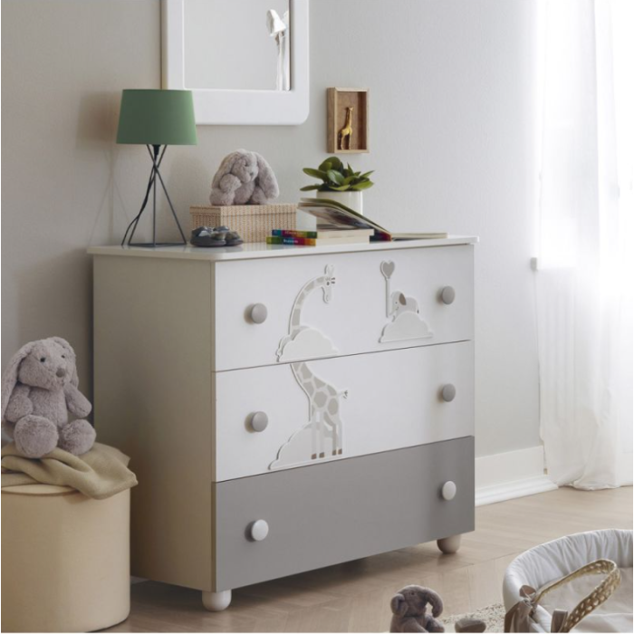 Συρταριέρα  Savana  bianco/grigio PALI