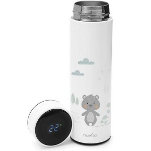 Θερμός Από Ανοξείδωτο Ατσάλι Με Ψηφιακή Ένδειξη Θερμοκρασίας 500ml 4455 Λευκό Nuvita