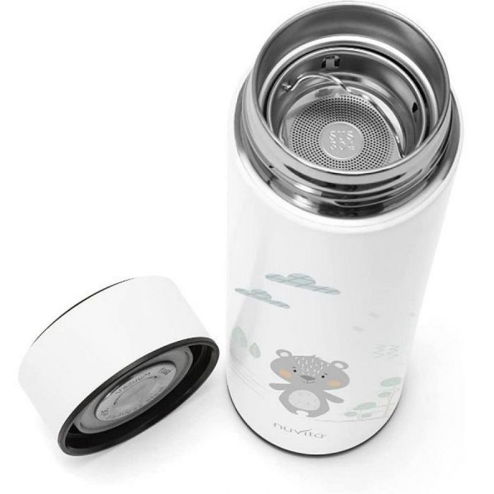 Θερμός Από Ανοξείδωτο Ατσάλι Με Ψηφιακή Ένδειξη Θερμοκρασίας 500ml 4455 Λευκό Nuvita