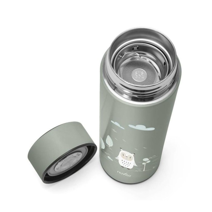 Θερμός Από Ανοξείδωτο Ατσάλι Με Ψηφιακή Ένδειξη Θερμοκρασίας 500ml 4455 Sage Green Nuvita
