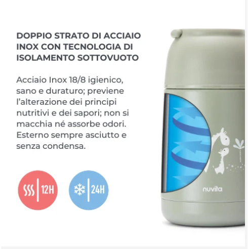 Θερμός Φαγητού 620ml 4475 Sage Green Nuvita Θερμός Φαγητού 620ml 4475 Sage Green Nuvita