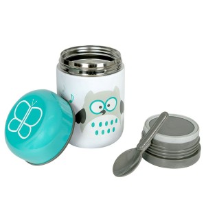 Insulated Food Jar with Spoon Aqua Food Bbluv.