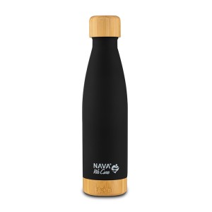 Θερμός Μπουκάλι Ανοξείδωτο Bamboo We Care Μαύρο 500ml Nava Θερμός Μπουκάλι Ανοξείδωτο Bamboo We Care Μαύρο 500ml Nava
