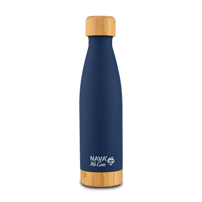 Θερμός Μπουκάλι Ανοξείδωτο Bamboo We Care Μπλε 500ml Nava Θερμός Μπουκάλι Ανοξείδωτο Bamboo We Care Μπλε 500ml Nava