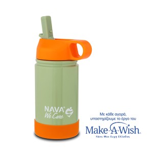 Θερμός Μπουκάλι Ανοξείδωτο We Care Πράσινο - Πορτοκαλί 360ml Nava Θερμός Μπουκάλι Ανοξείδωτο We Care Πράσινο - Πορτοκαλί 360ml Nava