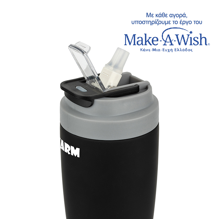 Θερμός Ποτήρι Με Καλαμάκι Για Κρύα Και Στόμιο Για Ζεστά Ροφήματα We Care Μαύρο 500ml